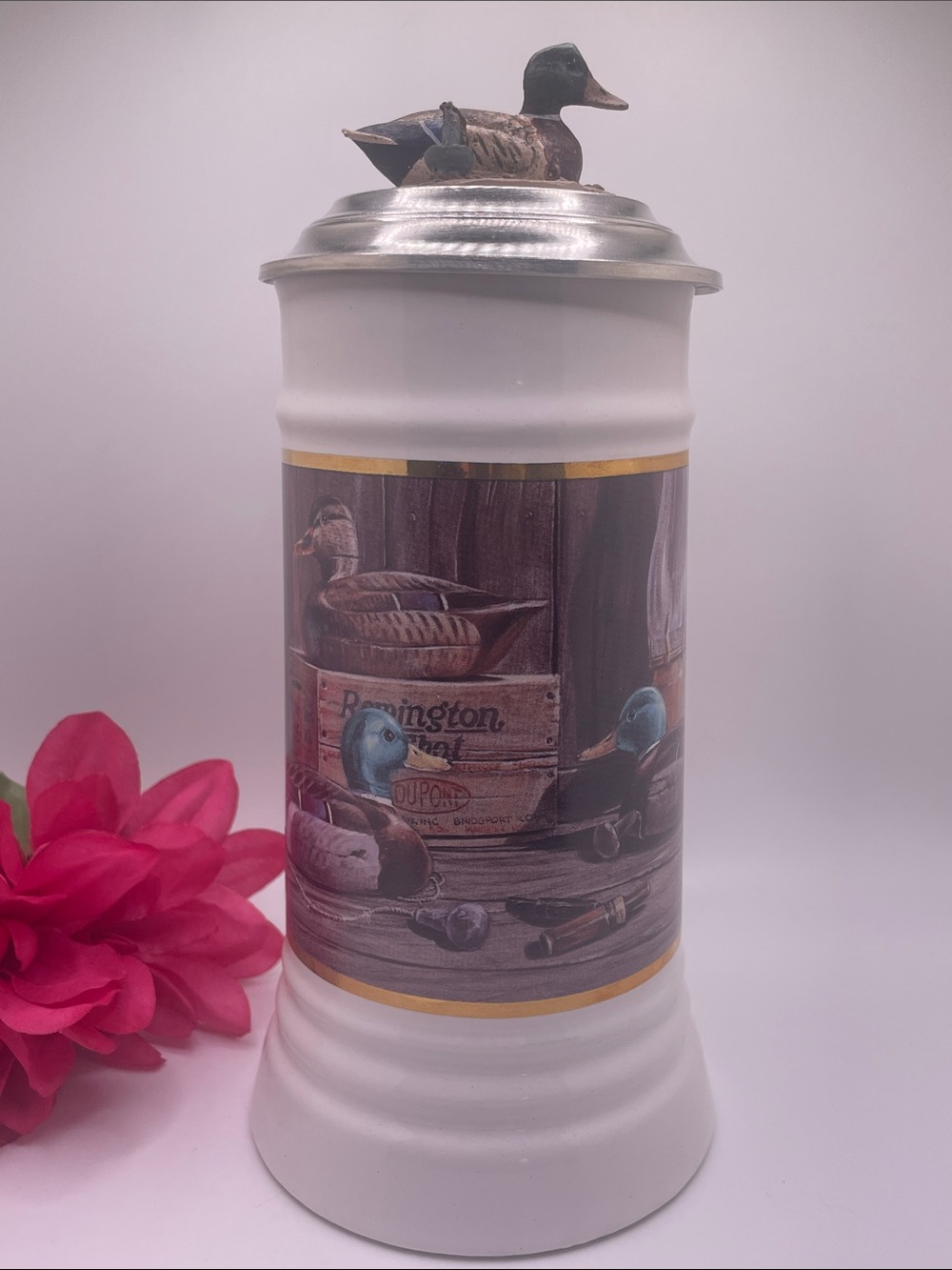 Beautiful “Mallard Decoy” Duck Lidded Beer Stein by Roger Cruwys